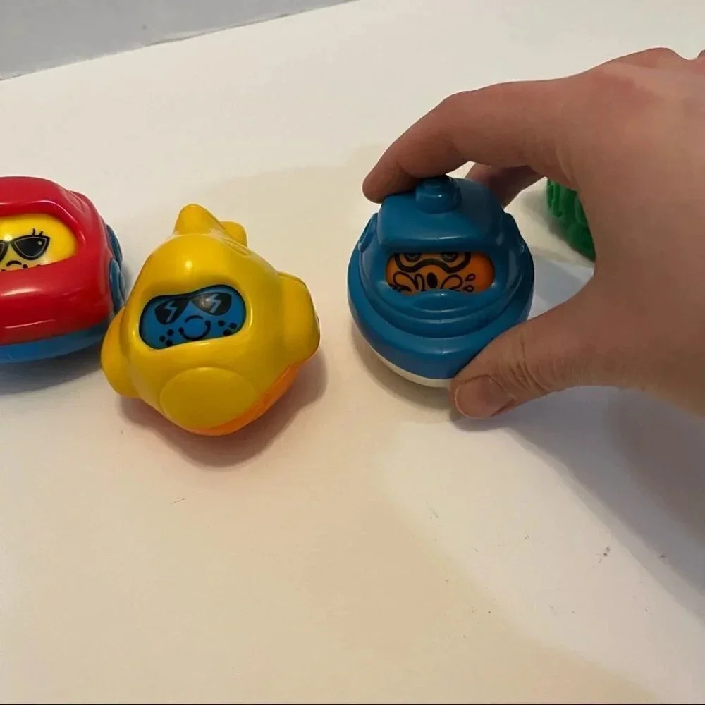 Vintage 1997 Fisher Price Roll a Round Action Vehicles Lot Of 4